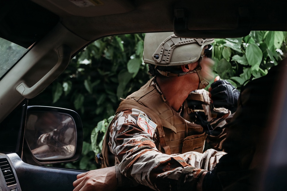 Moroccan special operations forces conduct vehicle ambush training during Flintlock 26