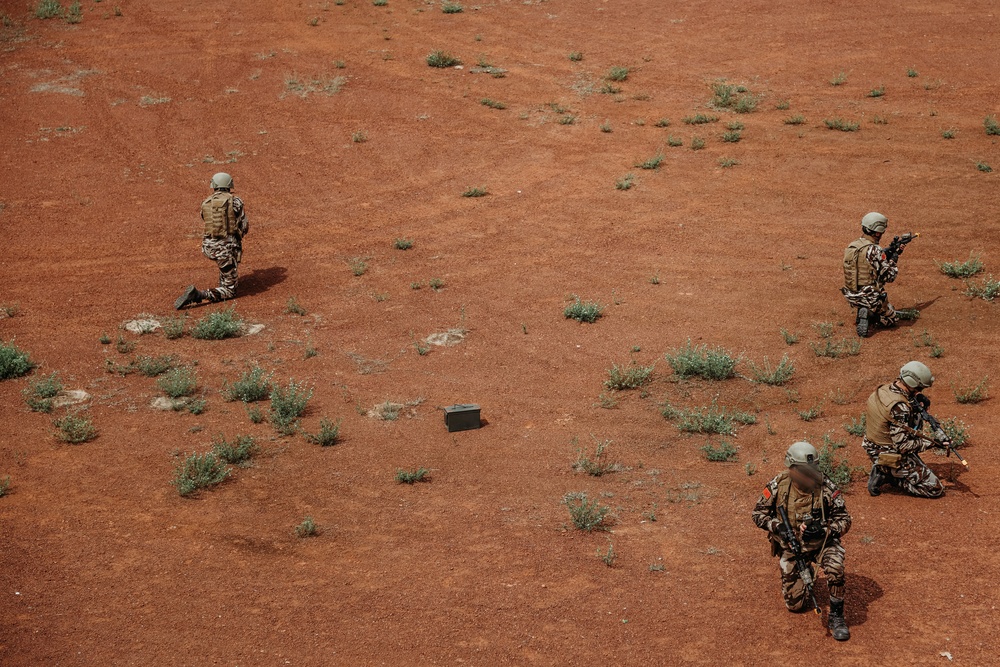 Moroccan special operations forces conduct vehicle ambush training during Flintlock 26
