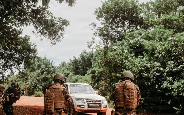 Moroccan special operations forces conduct vehicle ambush training during Flintlock 26