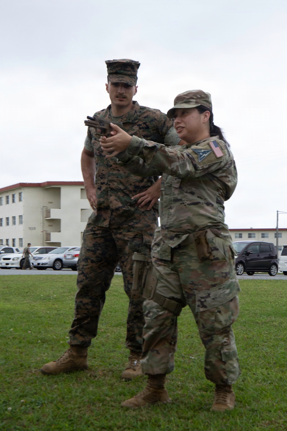 3rd Maintenance Battalion Combat Marksmanship Coaches Provide Pistol Familiarization to Space Force 161 Electromagnetic Warfare Combat Detachment