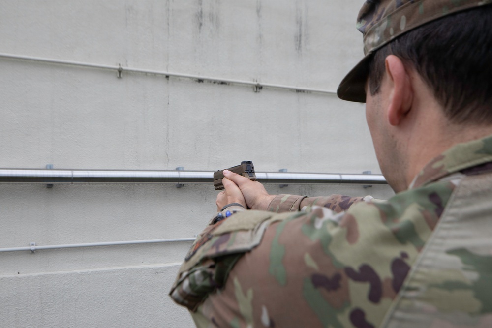 3rd Maintenance Battalion Combat Marksmanship Coaches Provide Pistol Familiarization to Space Force 161 Electromagnetic Warfare Combat Detachment