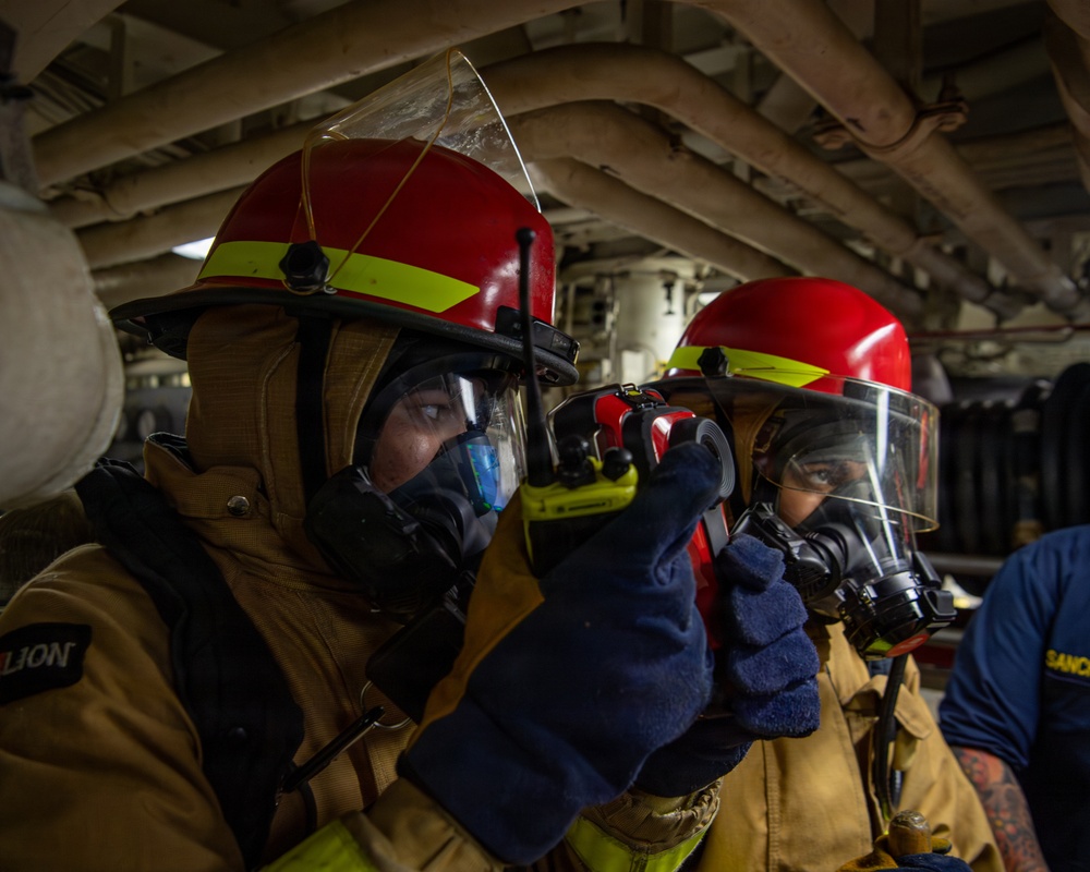 USS Gridley Damage Control Drill