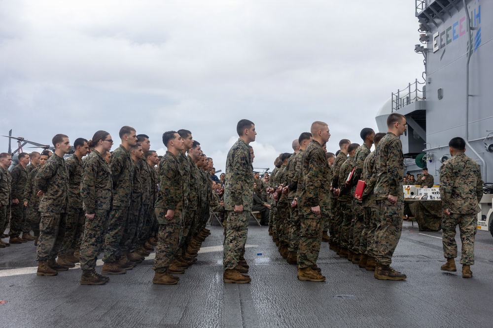 Marines Conduct Corporal’s Course Graduation Aboard USS Boxer