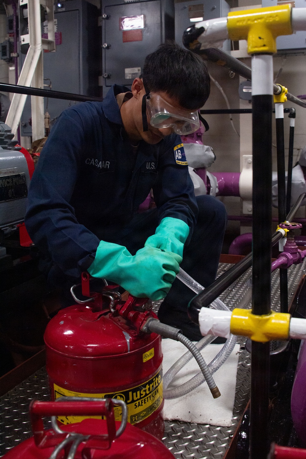 Boxer Sailors Maintain Fuel Station