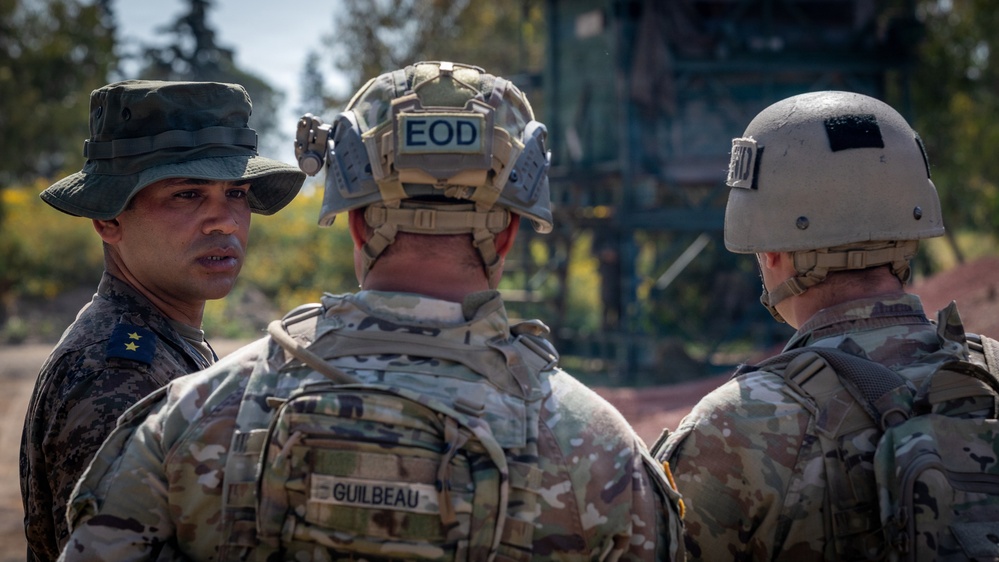 US and Tunisian Armed Forces conduct explosive ordnance disposal squad tactics exercises