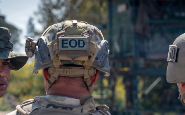 US and Tunisian Armed Forces conduct explosive ordnance disposal squad tactics exercises