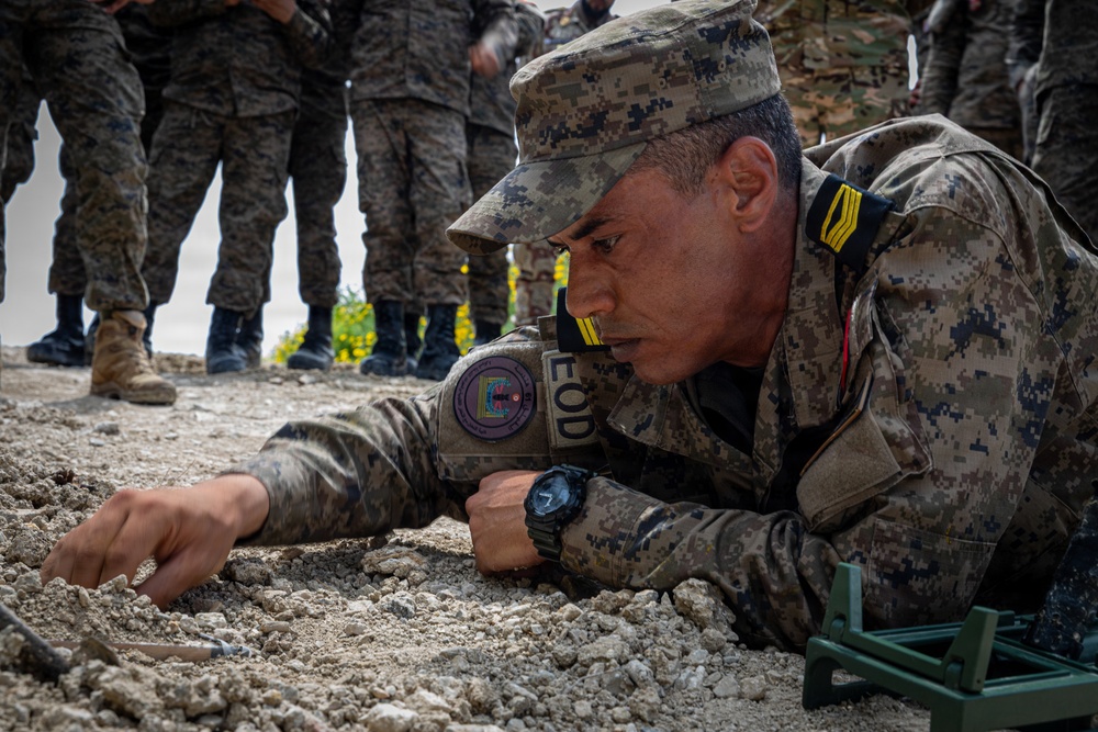US and Tunisian Armed Forces conduct explosive ordnance disposal squad tactics exercises
