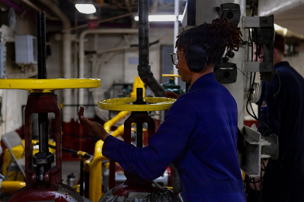 Boxer Sailors Maintain Electrical and Engine Spaces