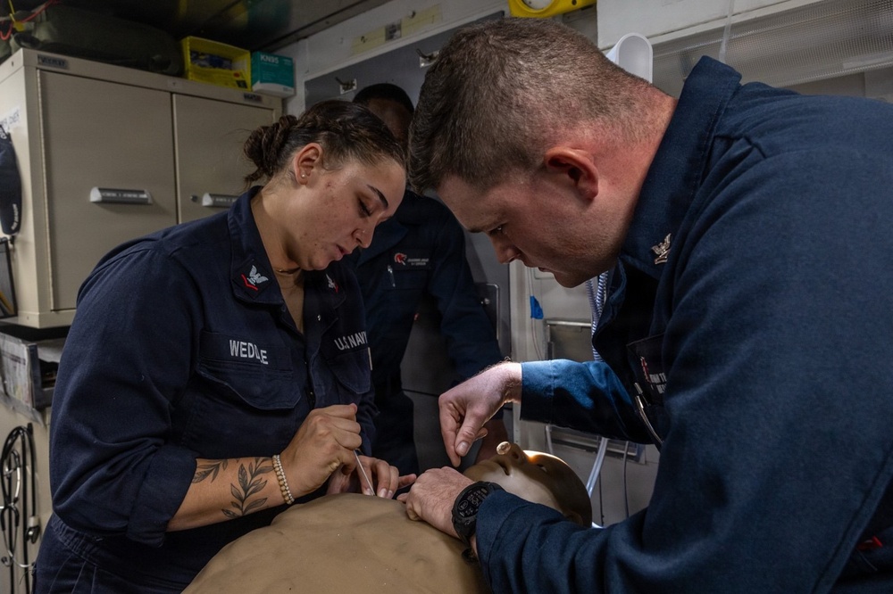 USS Chosin conducts routine medical training operations