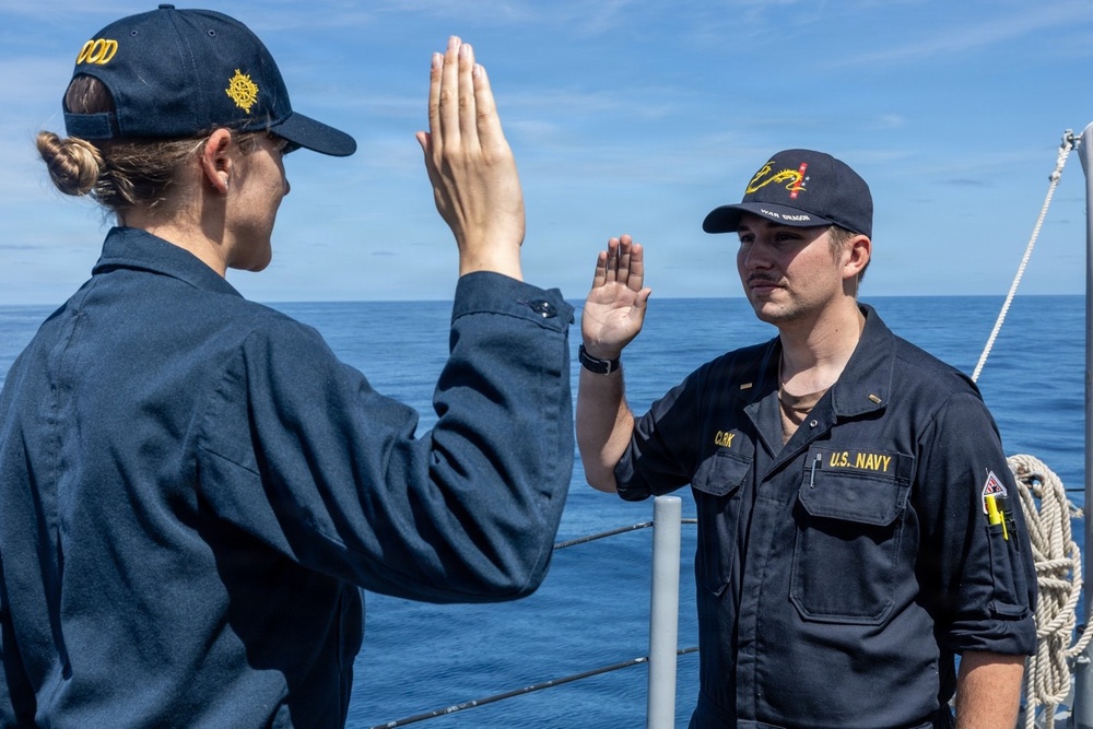 USS Chosin Promotion Ceremony at Sea