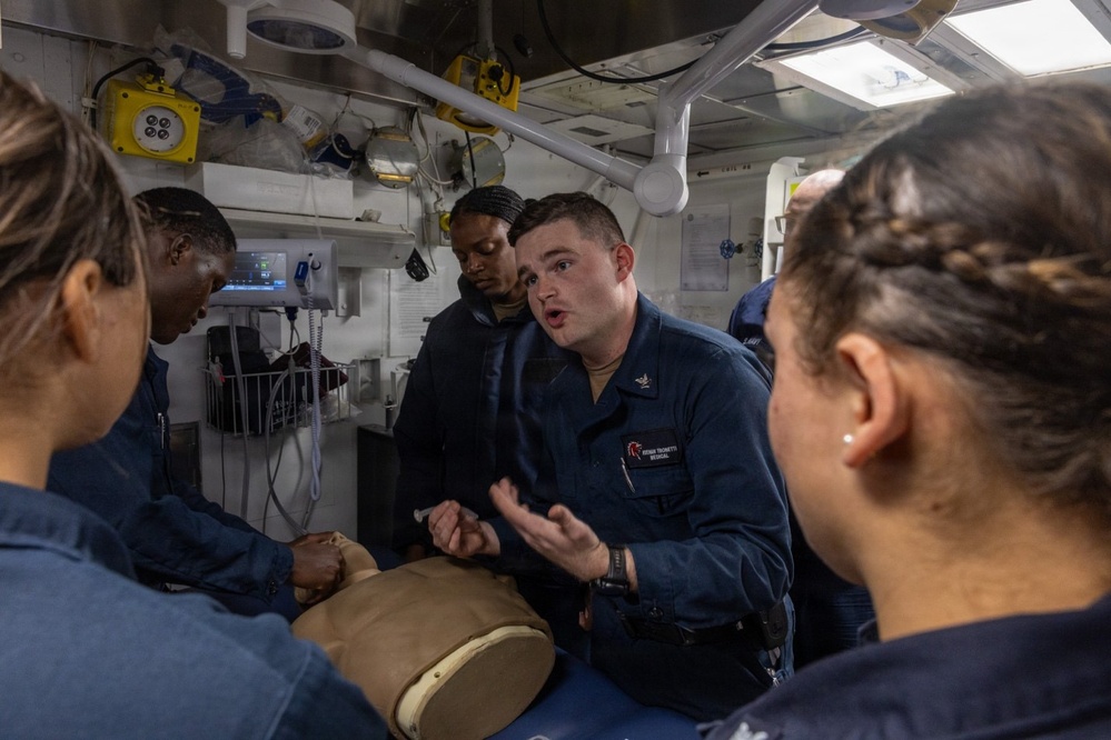 USS Chosin conducts routine medical training operations