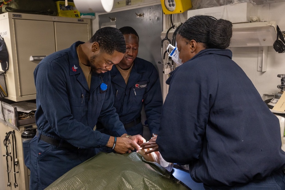 USS Chosin conducts routine medical training operations