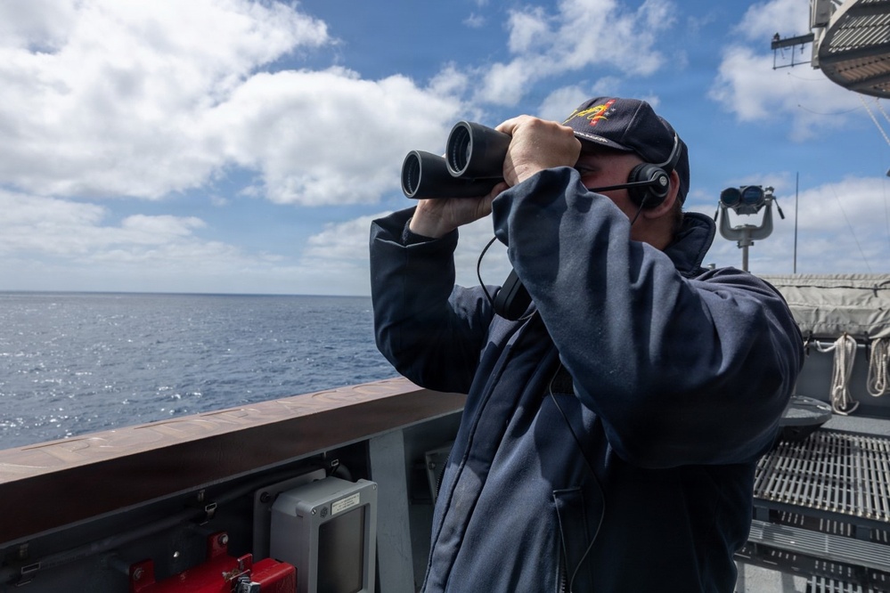 USS Chosin conducts routine operations at sea