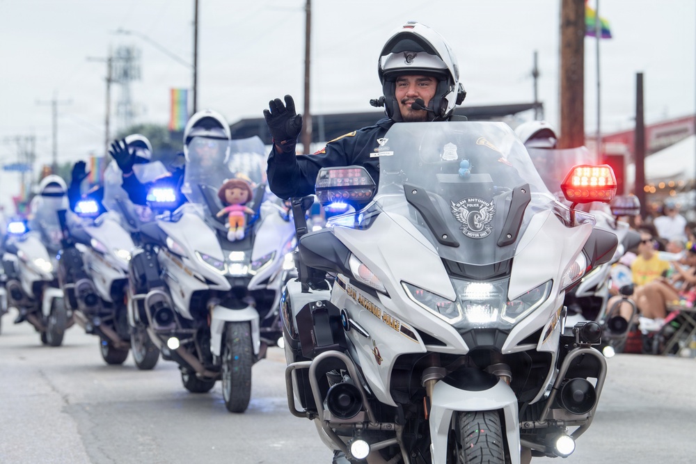 San Antonio Police Motorcycle Unit at 2026 Battle of Flowers Parade