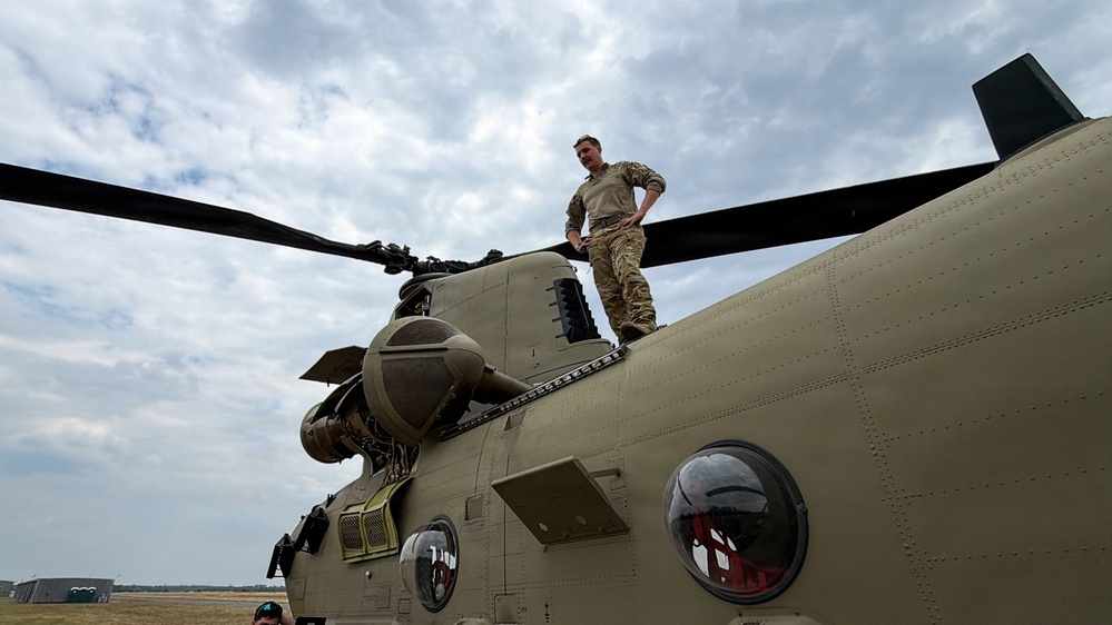 South Carolina National Guard Chinook unit recovers damaged aircraft from field in Savannah