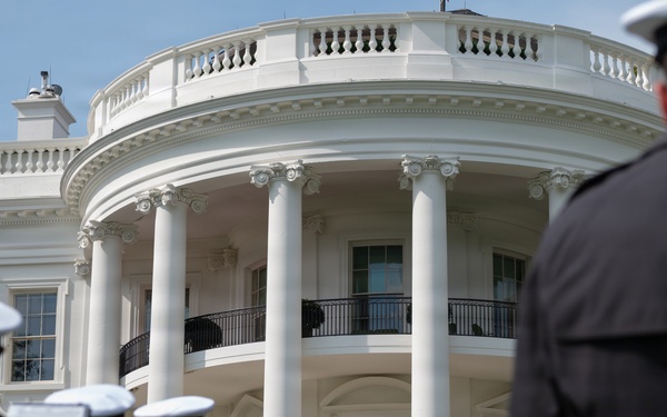 Navy Ceremonial Band at White House for UK Arrival