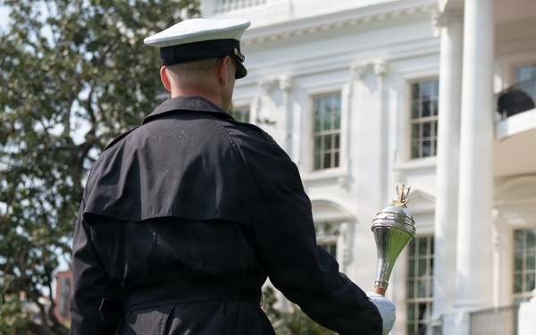 Navy Ceremonial Band at White House for UK Arrival