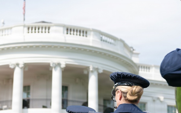 Navy Ceremonial Band at White House for UK Arrival