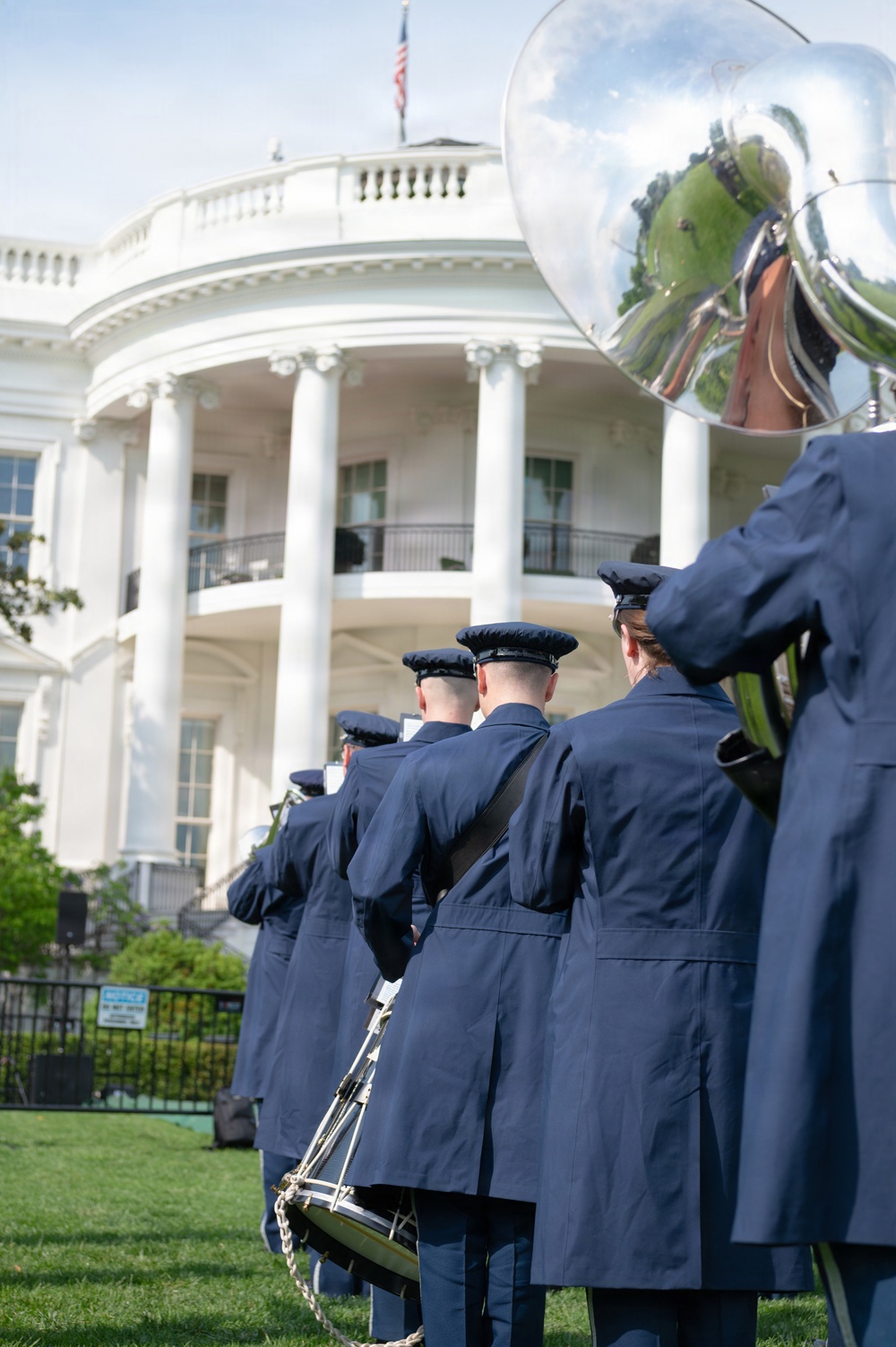 Air Force Ceremonial Band at White House for UK Arrival