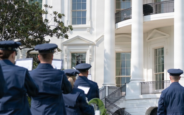 Air Force Ceremonial Band at White House for UK Arrival