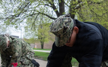 SWESC Great Lakes Students Plant Flowers to Commemorate Sexual Assault Prevention Awareness Month