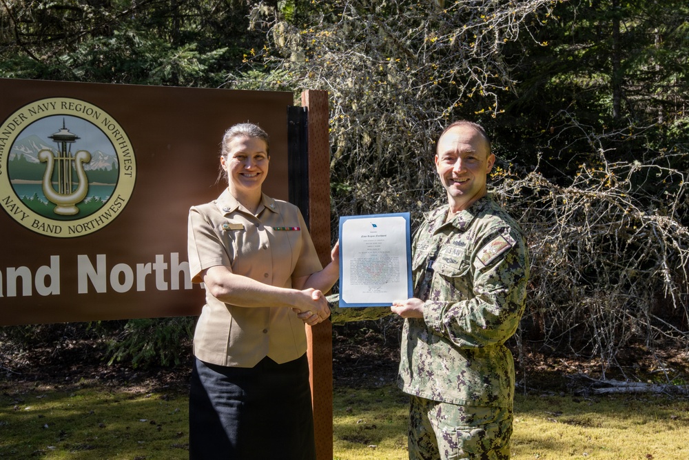 Musician 2nd Class Carrie Blosser Selected Navy Band Northwest Junior Sailor of the Quarter, Quarter 1 2026