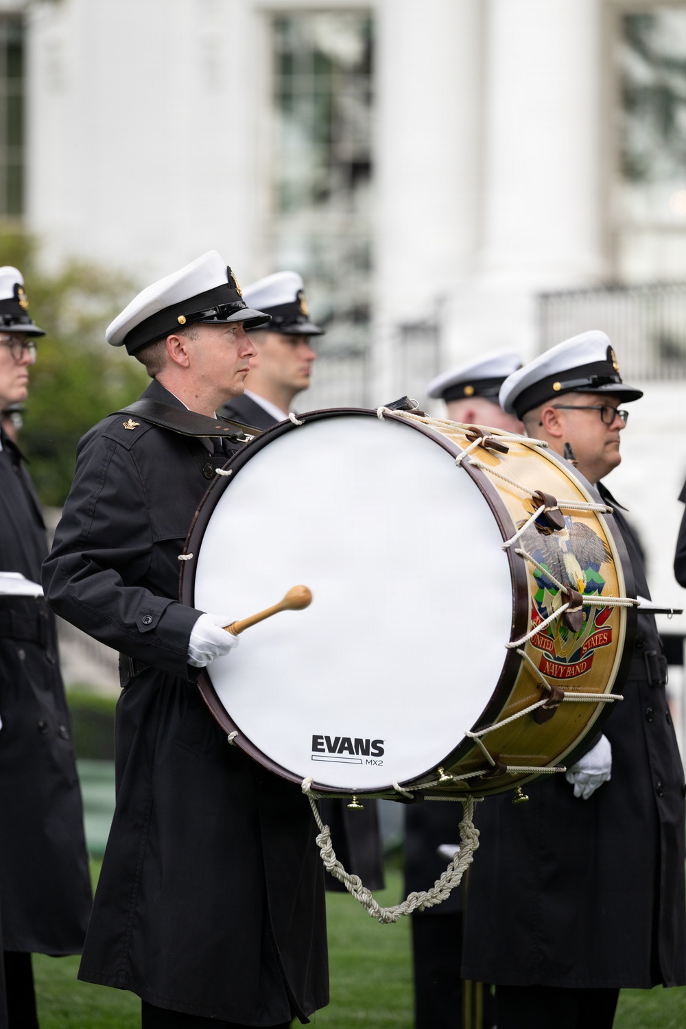 U.S. Navy Ceremonial Band prepares for arrival of King Charles III