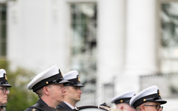 U.S. Navy Ceremonial Band prepares for arrival of King Charles III
