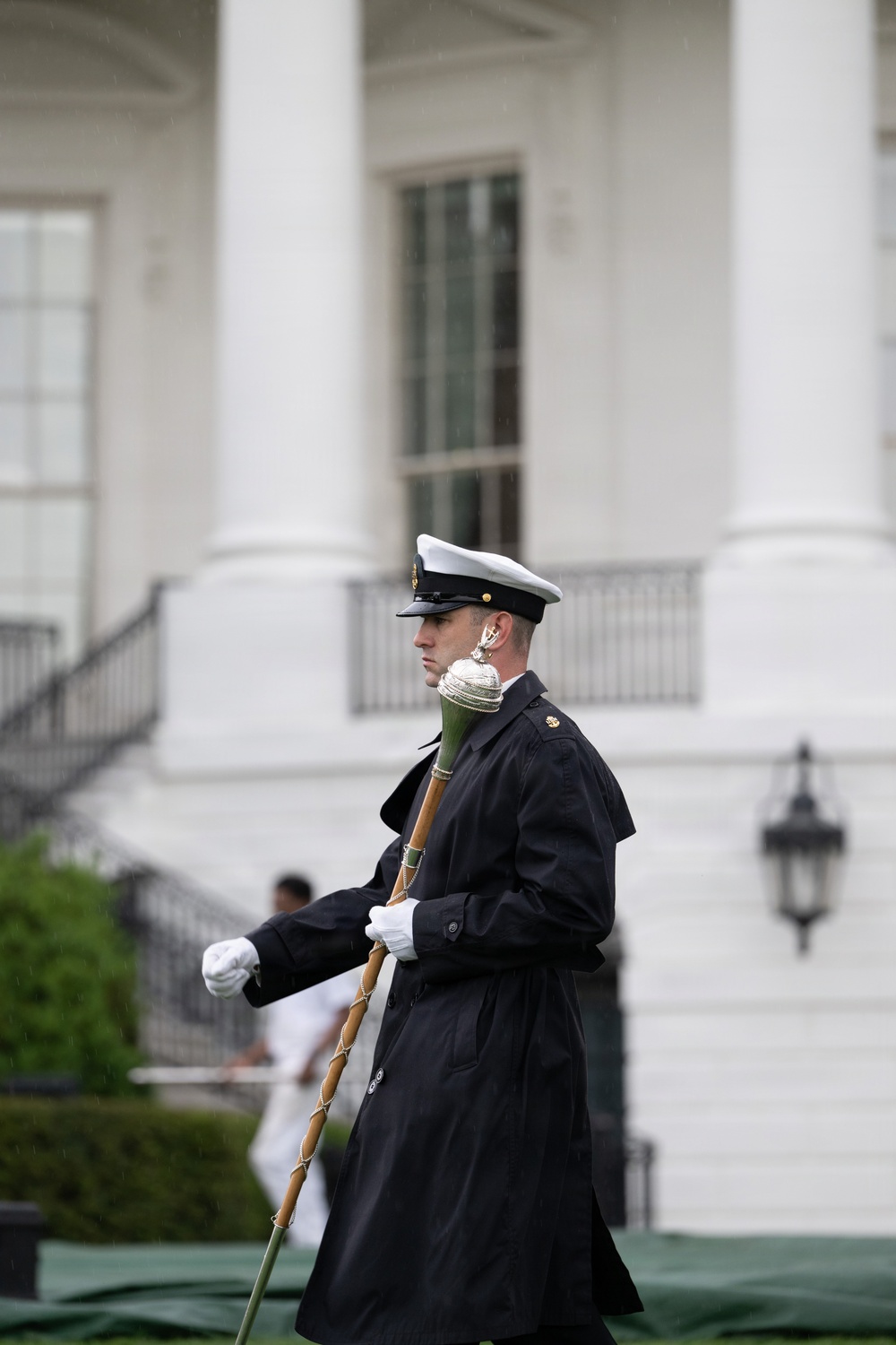 U.S. Navy Ceremonial Band prepares for arrival of King Charles III
