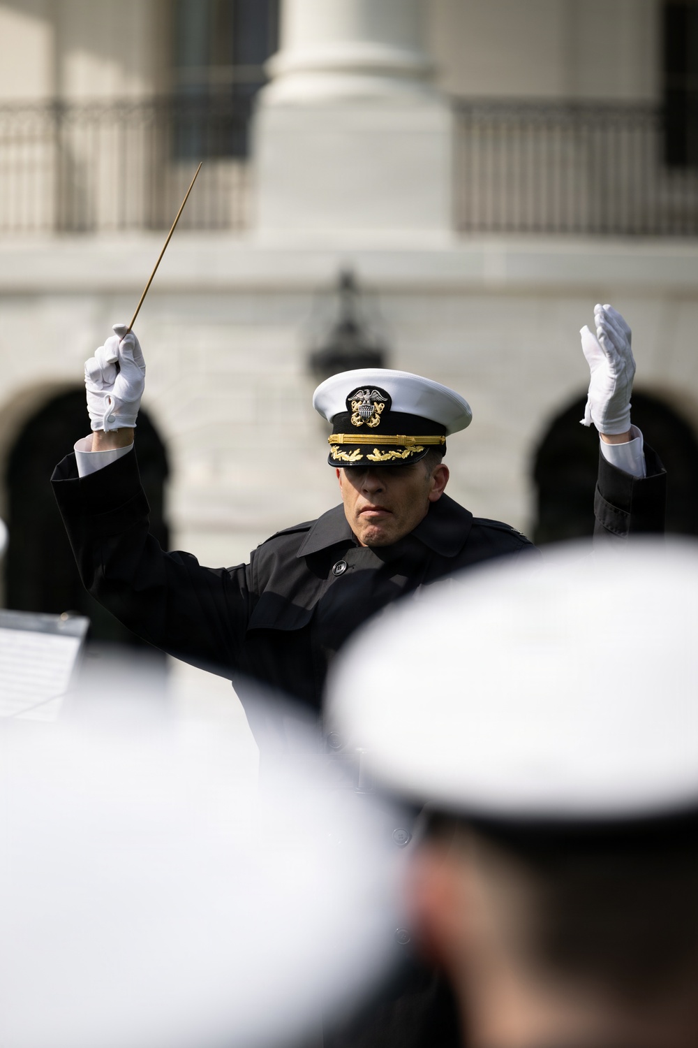 U.S. Navy Ceremonial Band prepares for arrival of King Charles III