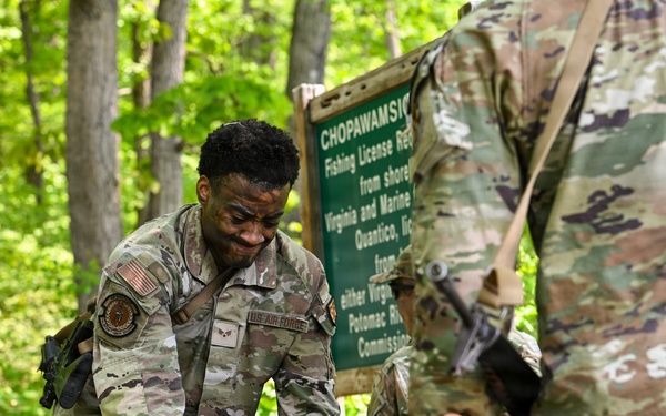 Airmen and Guardian leadership school students take on FTX at Marine Corps Base Quantico