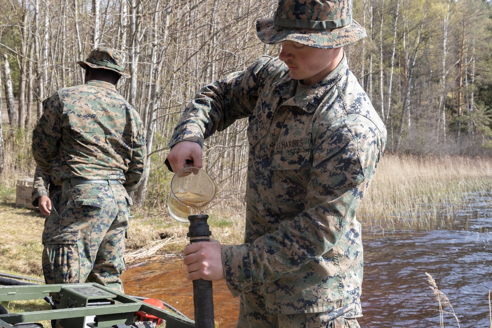 CLB-24 Marines conduct water testing and purification in Sweden