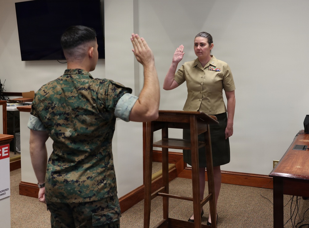 Marine Conducts Oath of Attorney