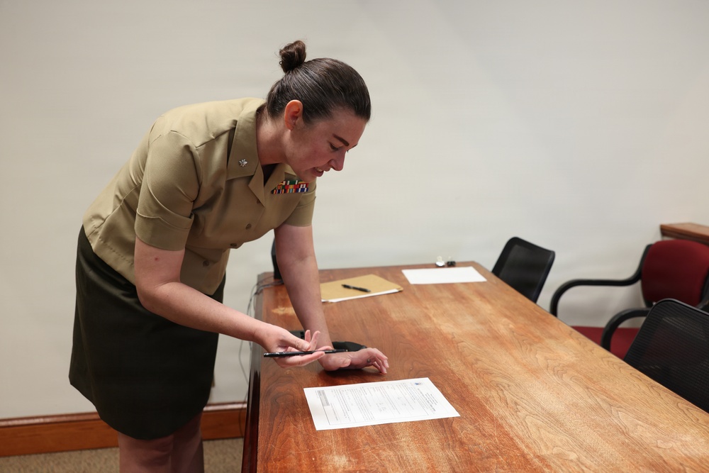 Marine Conducts Oath of Attorney