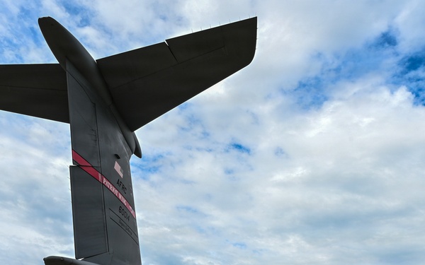 346th AEW Airmen load cargo into a C5 Galaxy