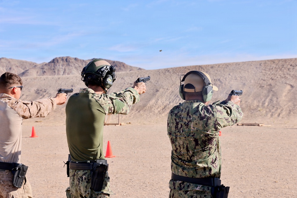 Navy Medicine Sailors complete Marine Corps Combat Pistol Program qualification