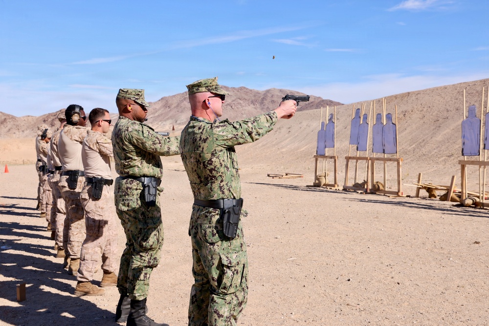 Navy Medicine Sailors complete Marine Corps Combat Pistol Program qualification