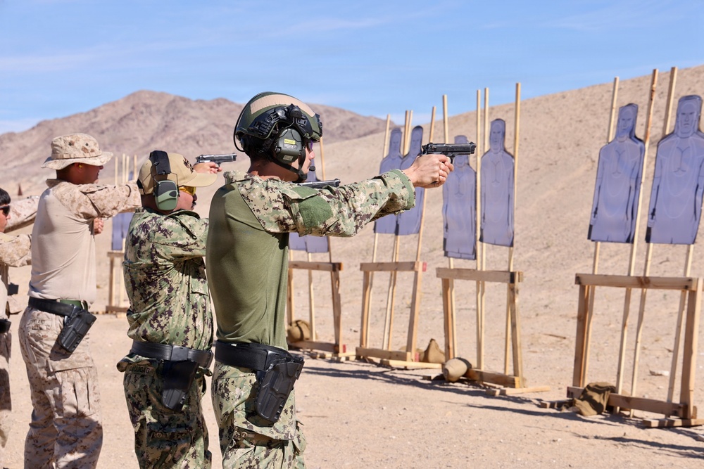 Navy Medicine Sailors complete Marine Corps Combat Pistol Program qualification