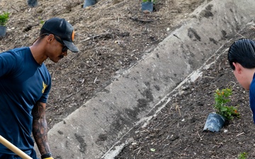 Navy Recruiting Station Mission Viejo Plants Trees for Earth Day