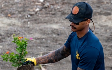 Navy Recruiting Station Mission Viejo Plants Trees for Earth Day
