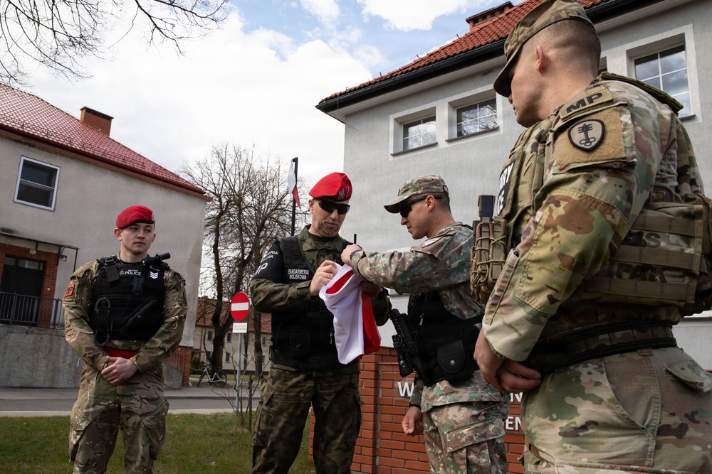 U.S., British, Romanian and Polish Military Police join forces for Polish Flag Day