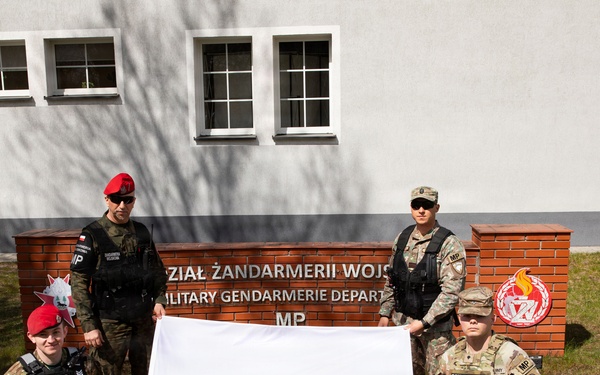 U.S., British, Romanian and Polish Military Police join forces for Polish Flag Day