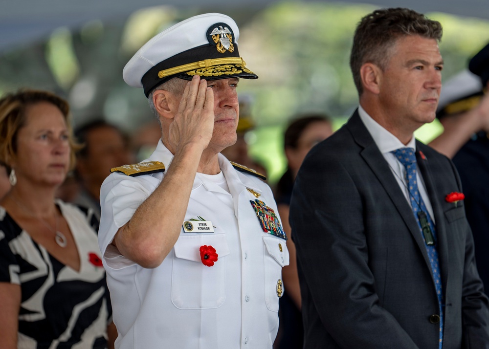 Adm. Steve Koehler, commander, U.S. Pacific Fleet, attends Anzac Day ceremony at Punchbowl Cemetery