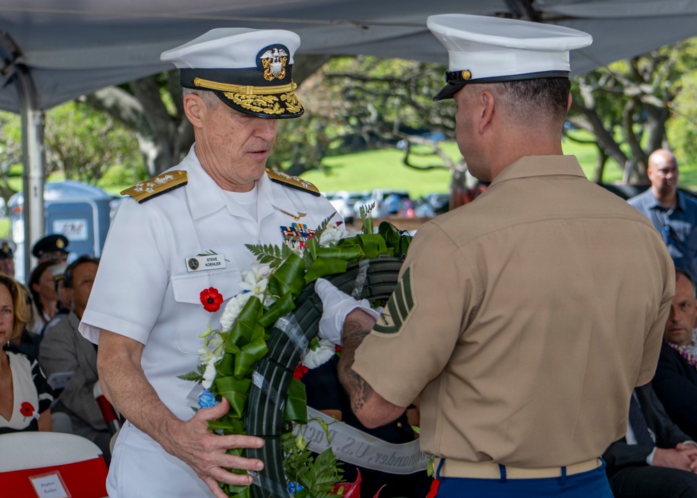 Adm. Steve Koehler, commander, U.S. Pacific Fleet, attends Anzac Day ceremony at Punchbowl Cemetery