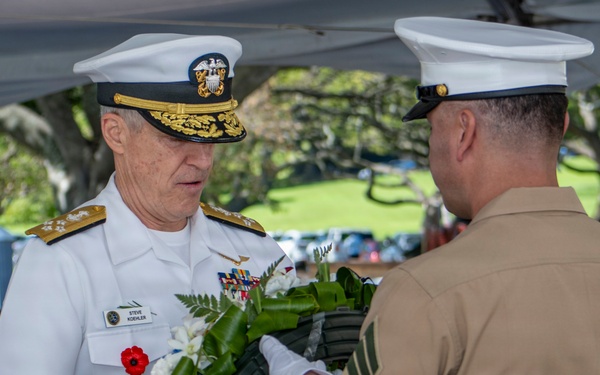 Adm. Steve Koehler, commander, U.S. Pacific Fleet, attends Anzac Day ceremony at Punchbowl Cemetery