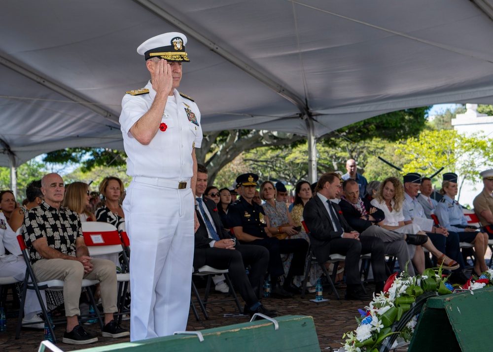 Adm. Steve Koehler, commander, U.S. Pacific Fleet, attends Anzac Day ceremony at Punchbowl Cemetery