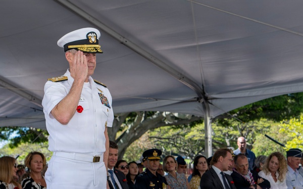 Adm. Steve Koehler, commander, U.S. Pacific Fleet, attends Anzac Day ceremony at Punchbowl Cemetery