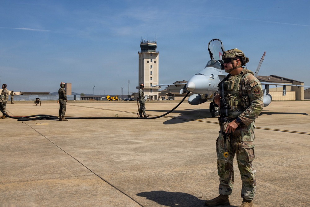 VMFA-232 and 31ST CABS train together at Kunsan Air Base