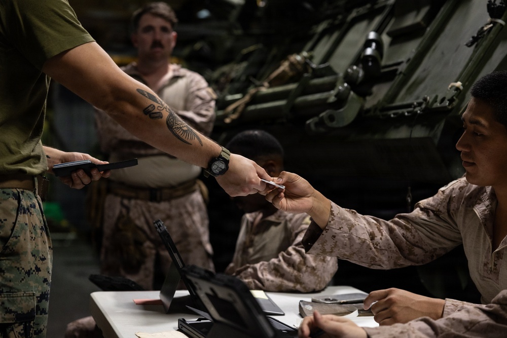 11th MEU Marines, Sailors Conduct Evacuation Control Center Training Aboard USS Boxer