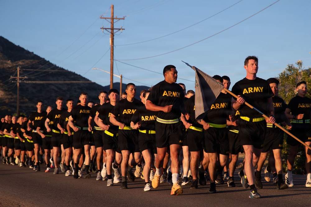 JTF-SB service members participate in morning PT for Air Assault training